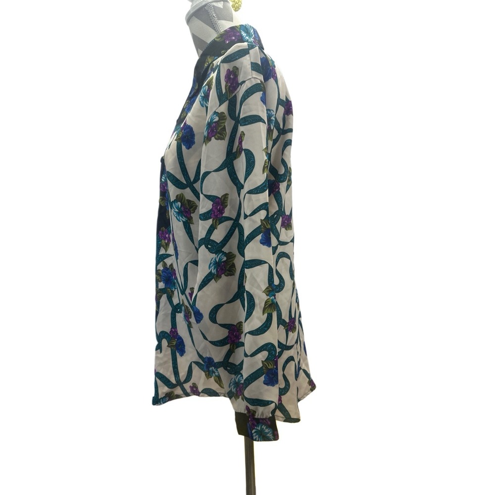 Design Elements Vintage 90s Floral Blouse Size 10 - Picture 4 of 13